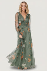 Layla Tulle Maxi Dress | Baltic Born Dusty Olive Floral
