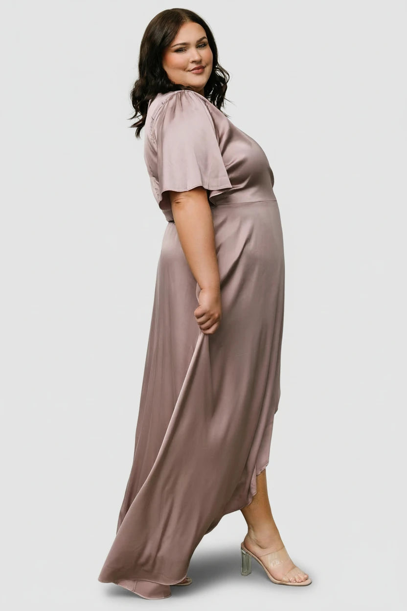 Vara Satin Maxi Wrap Dress | Baltic Born Lilac