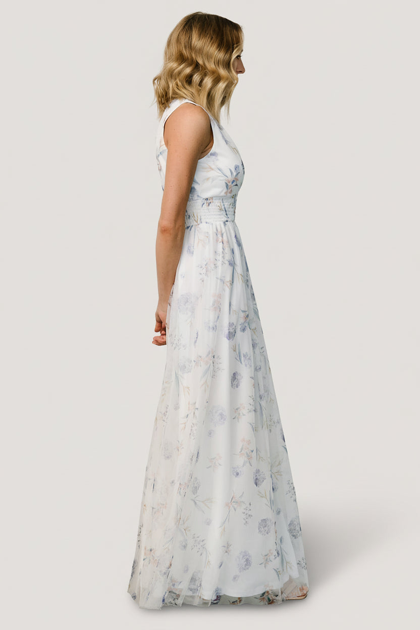 Kamila Tulle Maxi Dress | Baltic Born White Floral