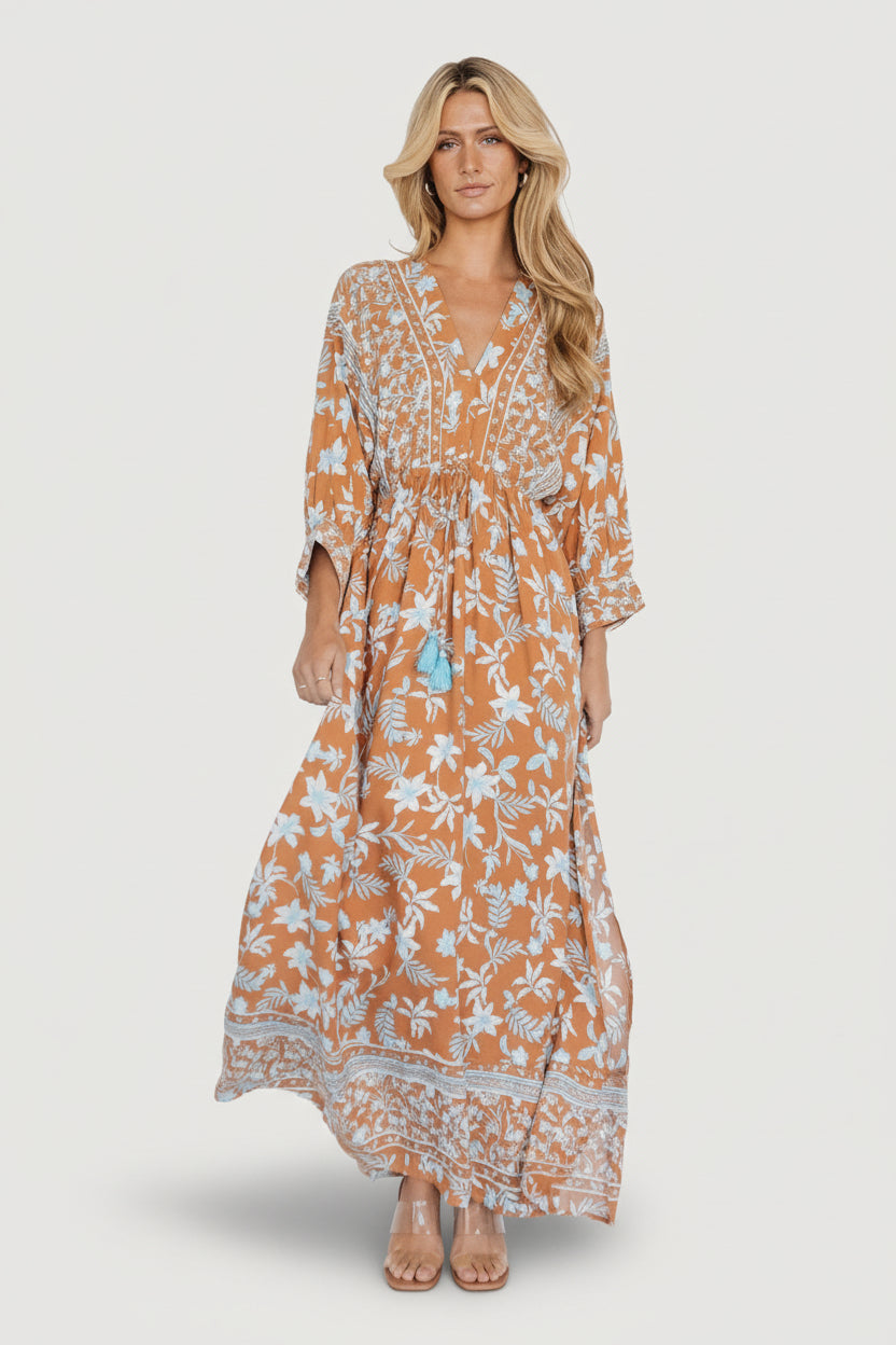 Laken Maxi Dress | Baltic Born Camel Multi
