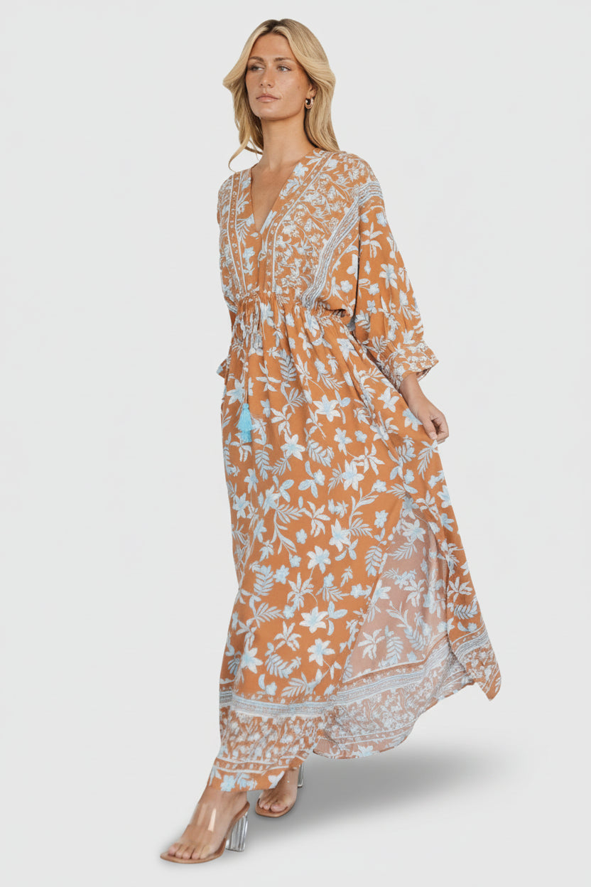 Laken Maxi Dress | Baltic Born Camel Multi