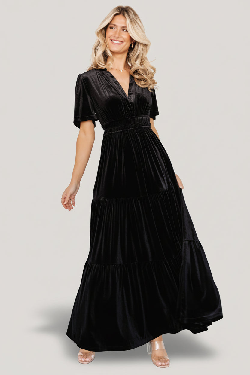 Artemis Velvet Maxi Dress | Baltic Born Black