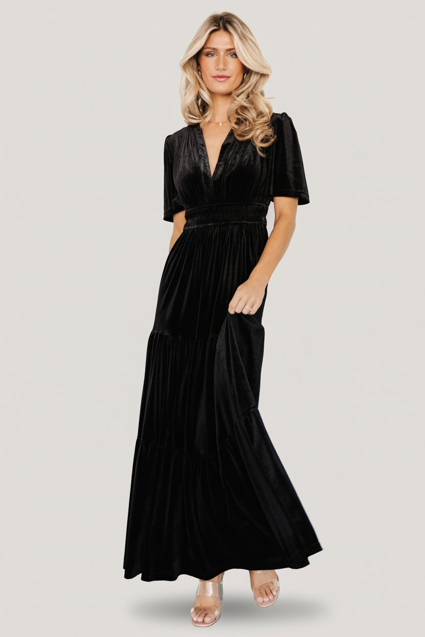 Artemis Velvet Maxi Dress | Baltic Born Black