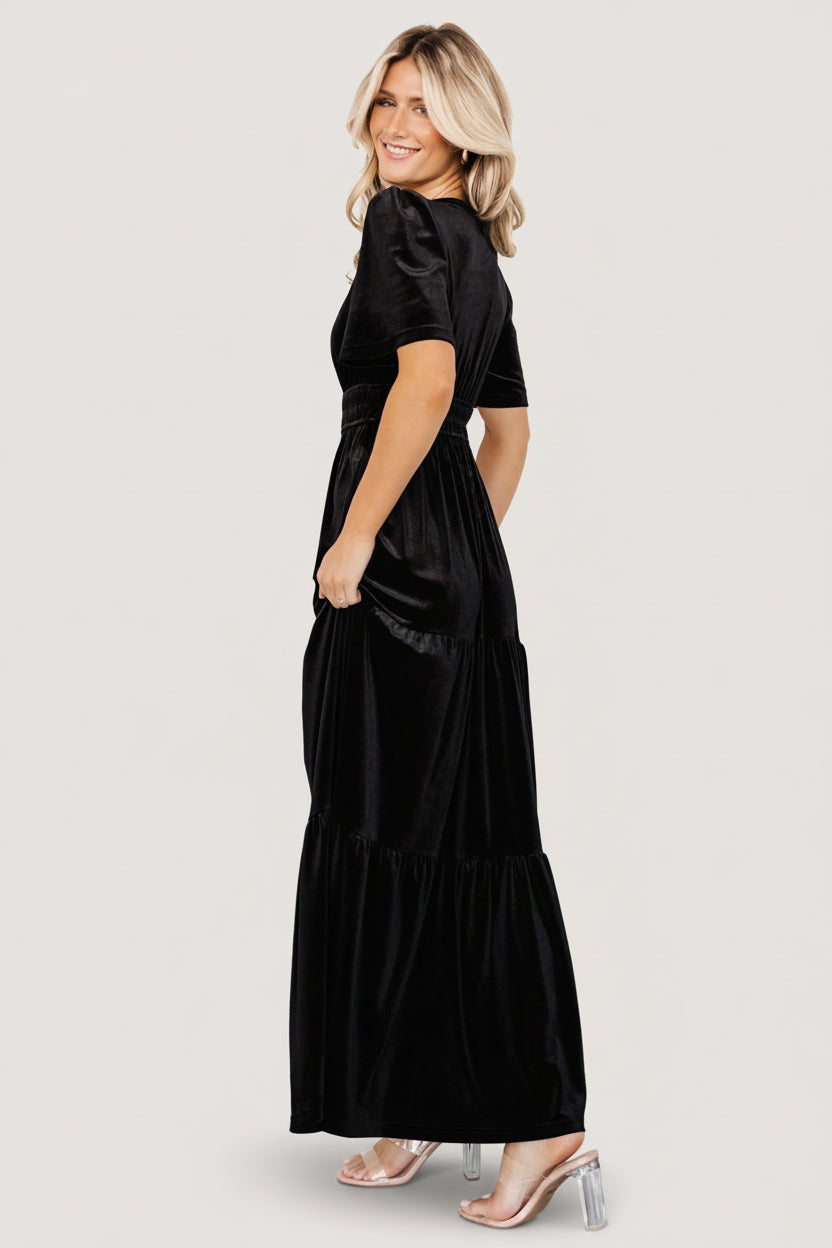 Artemis Velvet Maxi Dress | Baltic Born Black