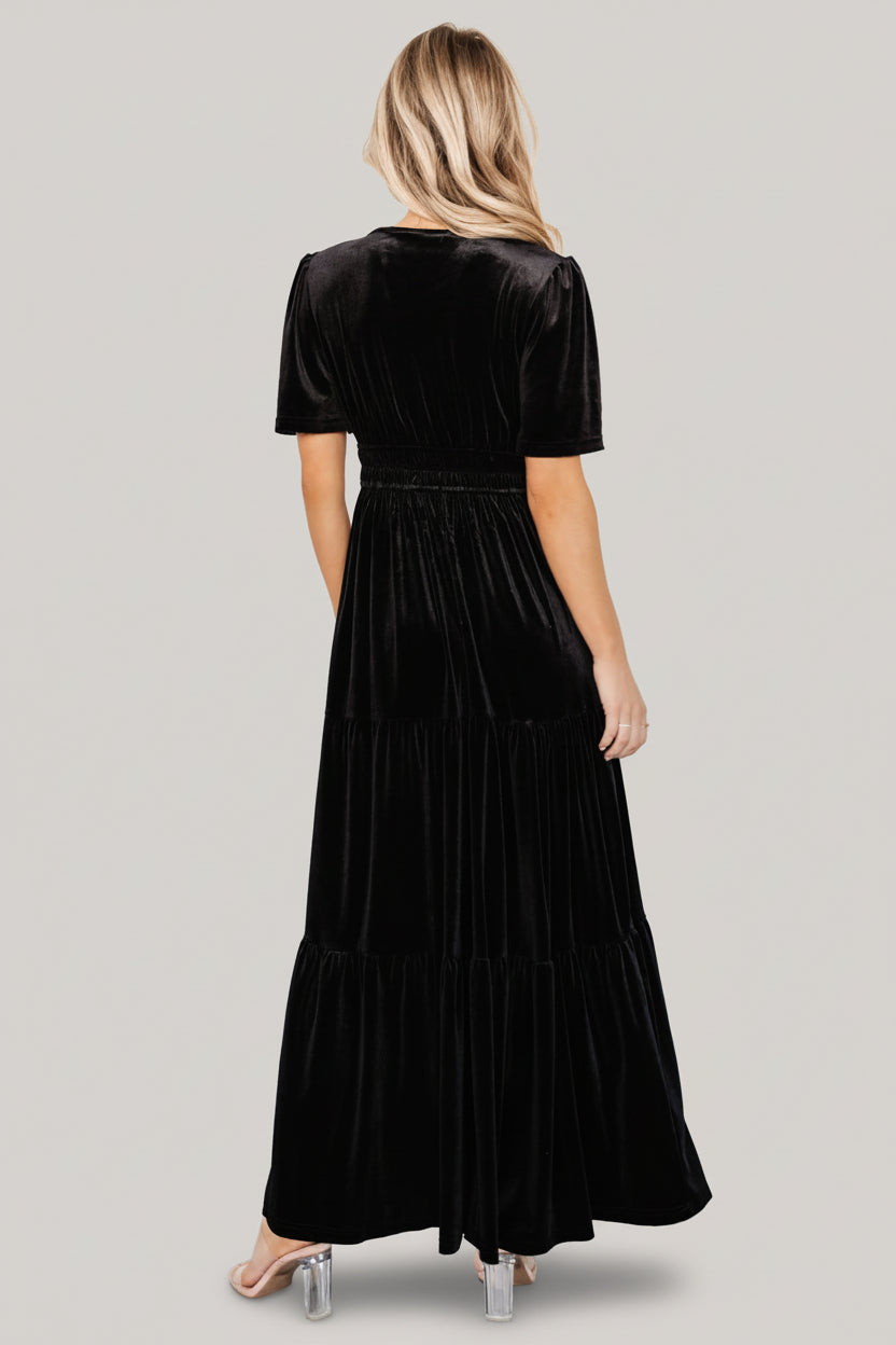 Artemis Velvet Maxi Dress | Baltic Born Black