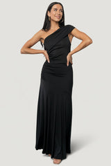 Leon One Shoulder Gown | Baltic Born Black