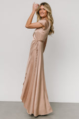 Krystal Satin Wrap Gown | Baltic Born Champagne