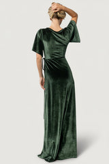 Meghan Velvet Wrap Maxi Dress | Baltic Born Deep Green