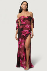 Allegra Off Shoulder Maxi Dress | Baltic Born Berry Rouge Floral