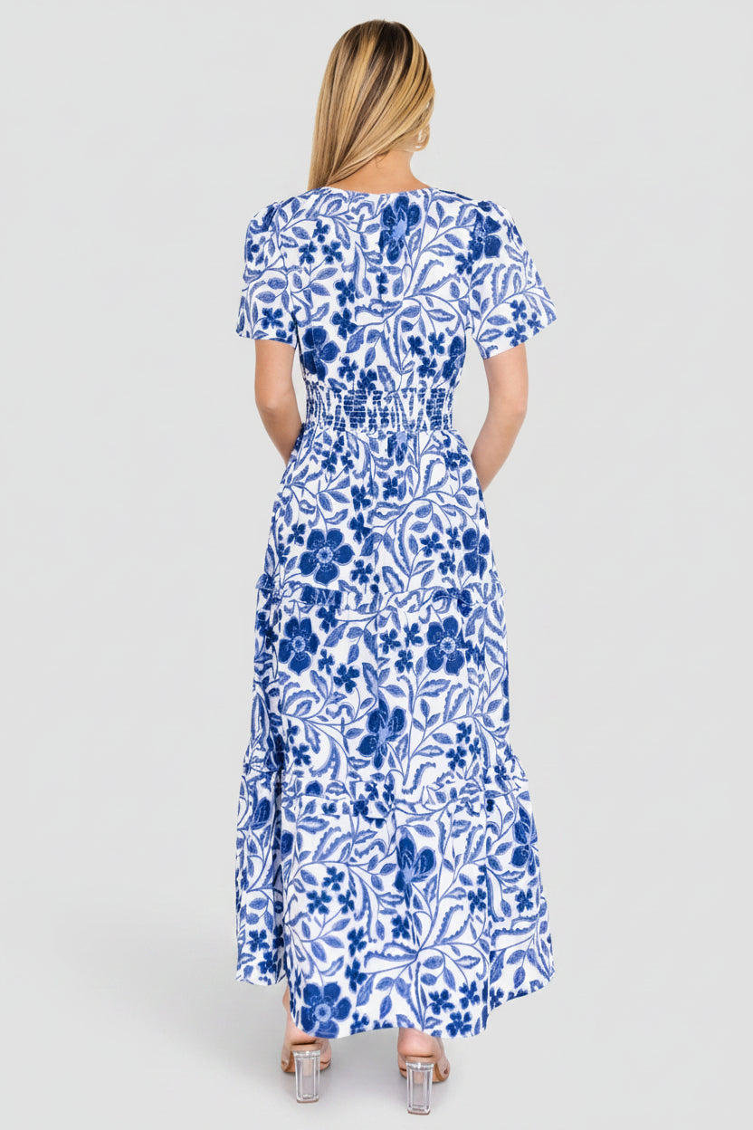 Kiana Poplin Maxi Dress | Baltic Born Blue Multi