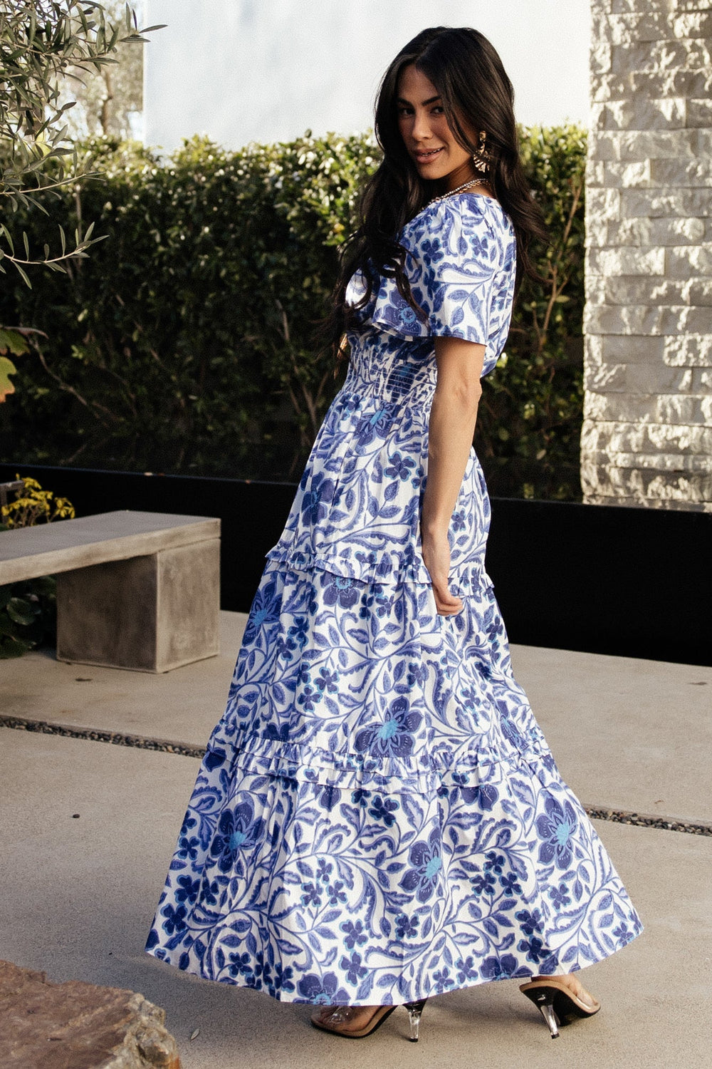 Kiana Poplin Maxi Dress | Baltic Born Blue Multi