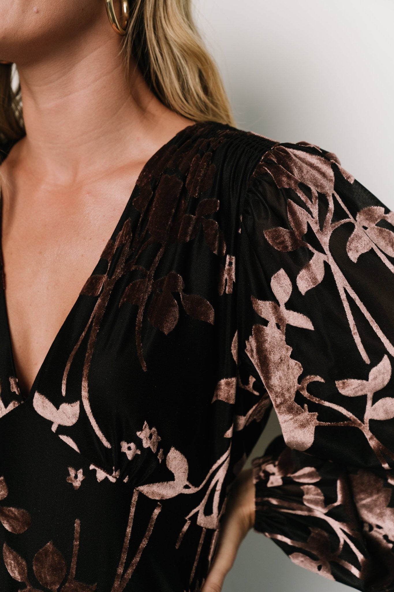 Liana Velvet Embossed Maxi Dress | Baltic Born Black