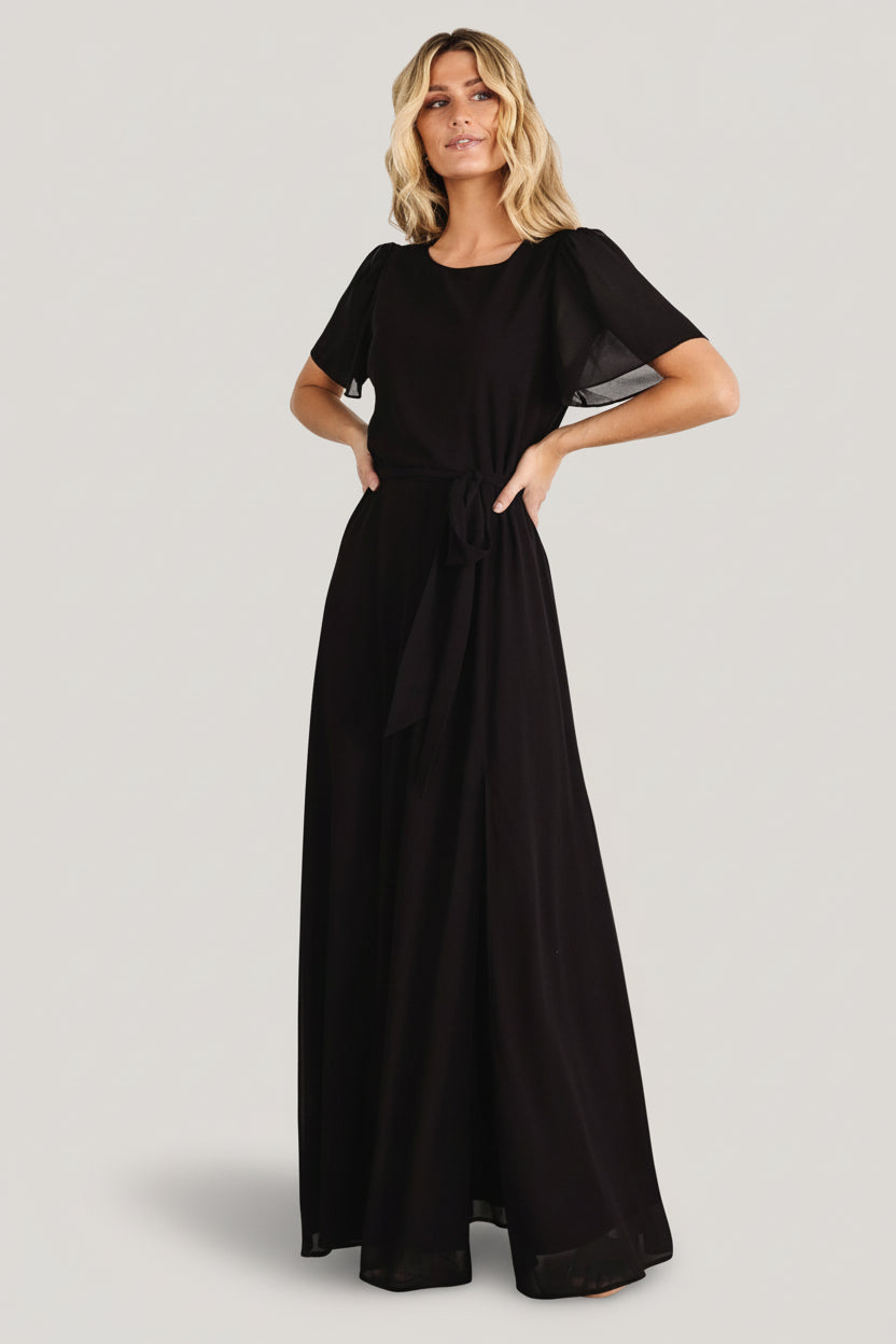 Naomi Short Sleeve Maxi Dress | Baltic Born Black