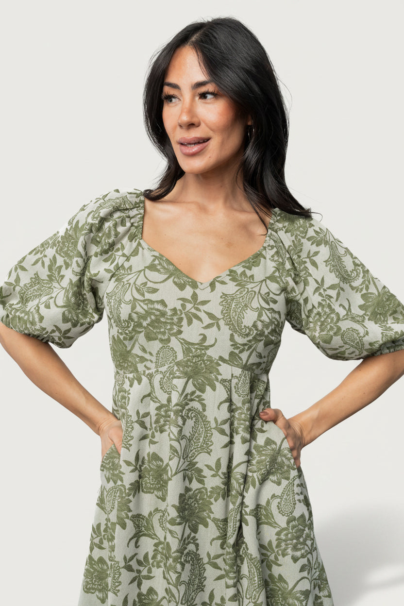 Giuliana Dress | Baltic Born Green Print