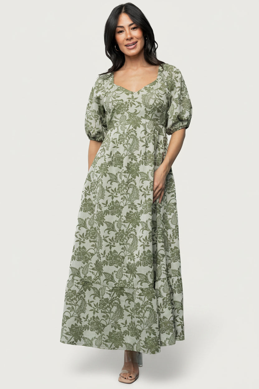 Giuliana Dress | Baltic Born Green Print