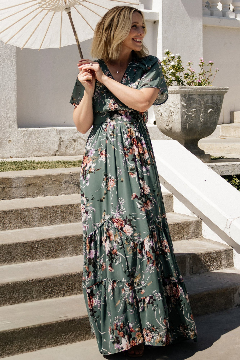 Katherine Maxi Dress | Baltic Born Dusty Green Floral