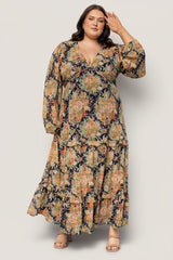 Bowman Deep V Maxi Dress | Baltic Born Navy Floral