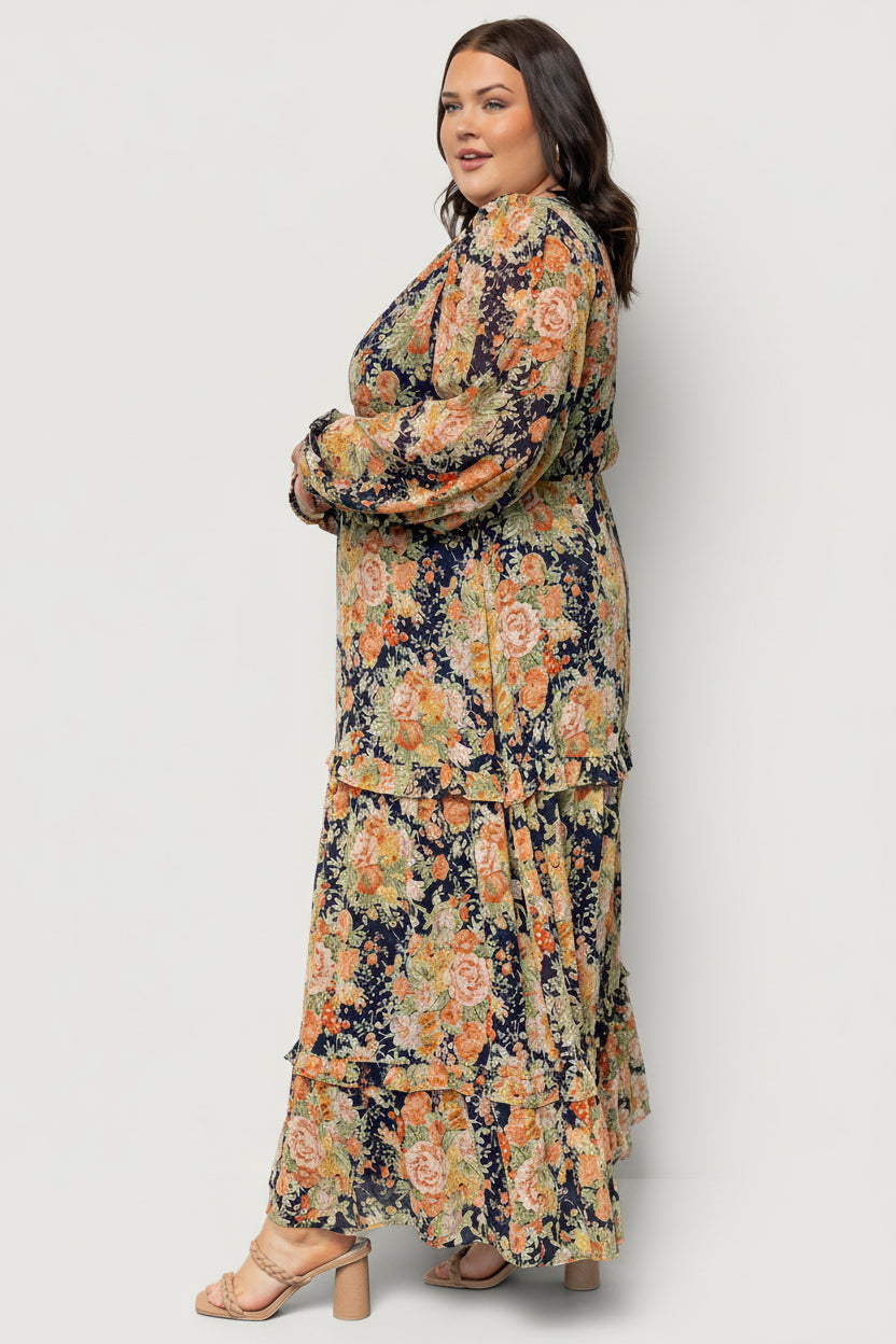 Bowman Deep V Maxi Dress | Baltic Born Navy Floral