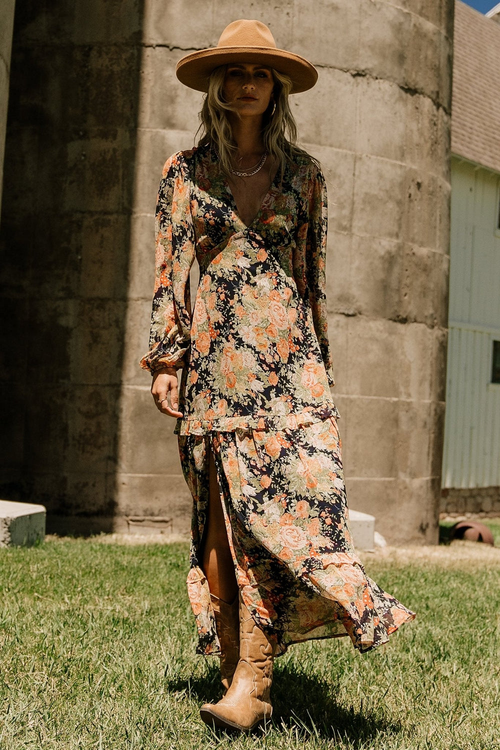 Bowman Deep V Maxi Dress | Baltic Born Navy Floral