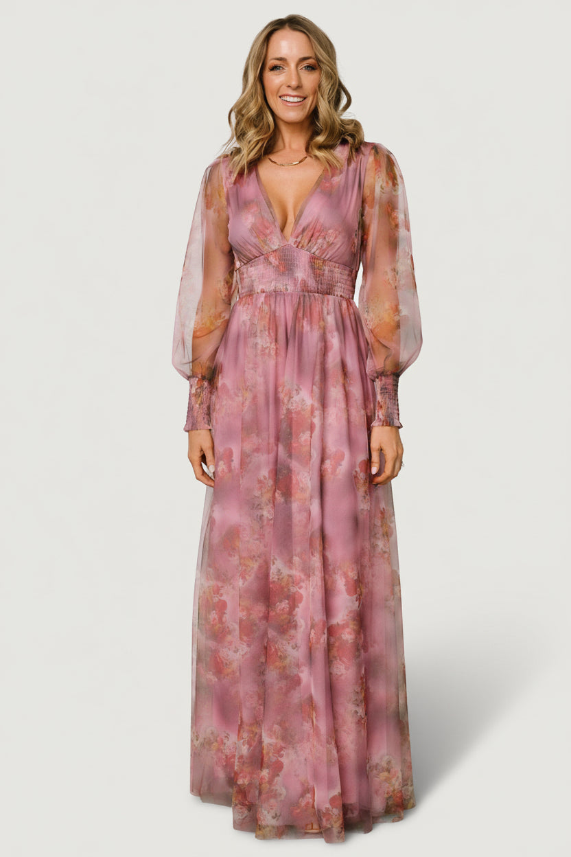 Layla Tulle Maxi Dress | Baltic Born Dusty Orchid Floral