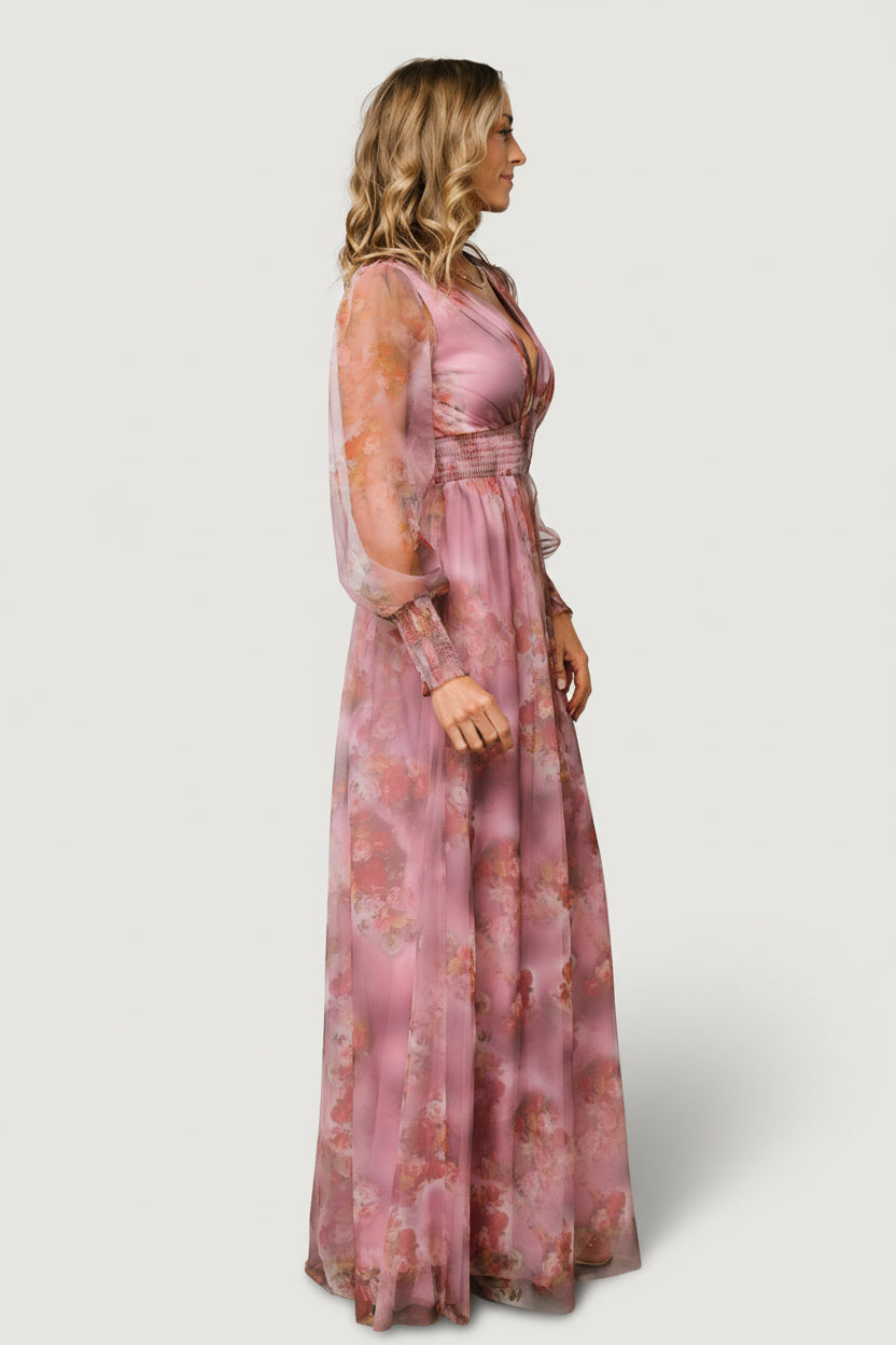 Layla Tulle Maxi Dress | Baltic Born Dusty Orchid Floral
