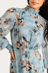 Luciana Maxi Dress | Baltic Born Cyan Blue Floral