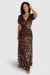 Leslie Velvet Maxi Dress | Baltic Born Black + Bronze