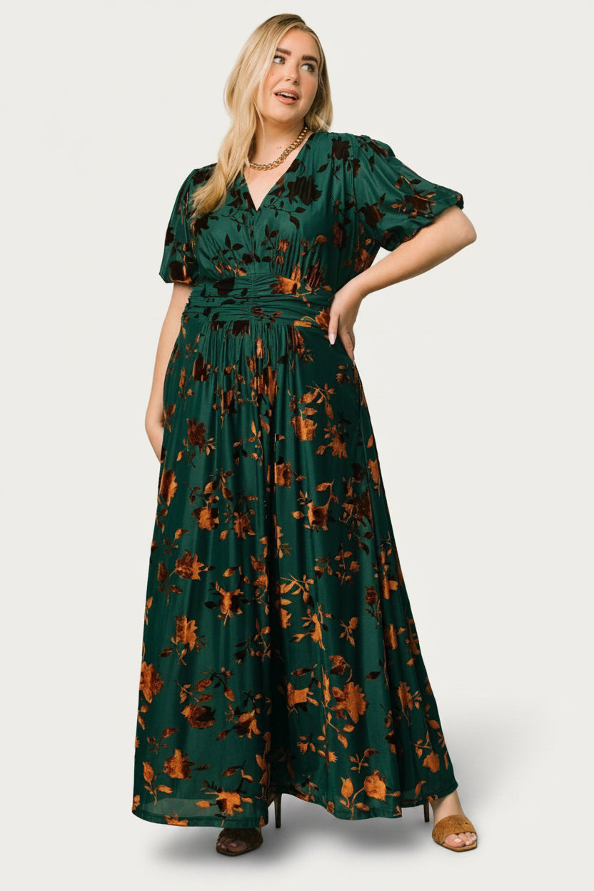 Leslie Velvet Maxi Dress | Baltic Born Bronze + Jade