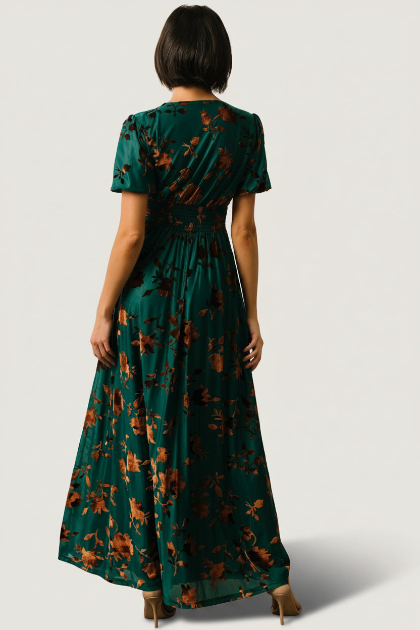 Leslie Velvet Maxi Dress | Baltic Born Bronze + Jade