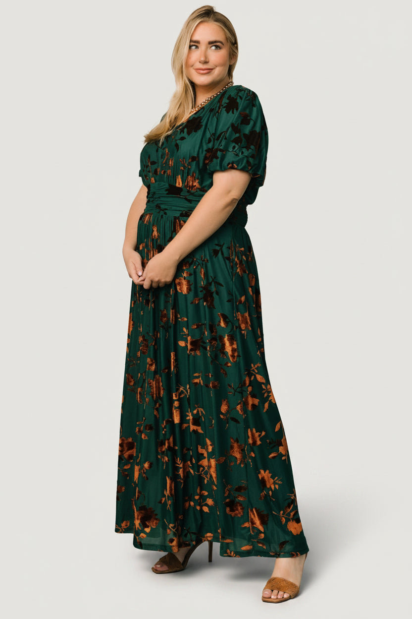 Leslie Velvet Maxi Dress | Baltic Born Bronze + Jade