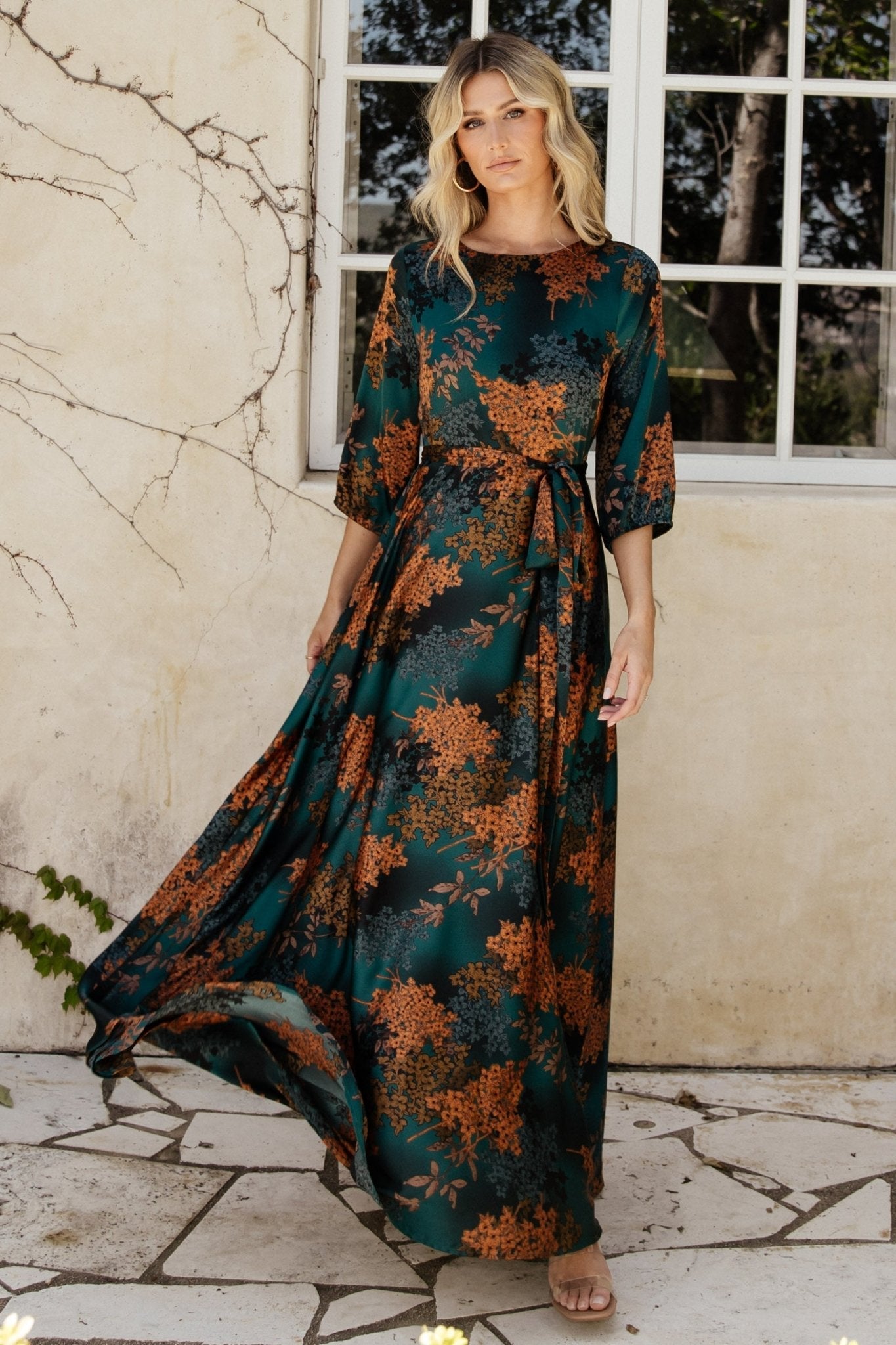 Paula Satin Maxi Dress | Baltic Born Jade Multi