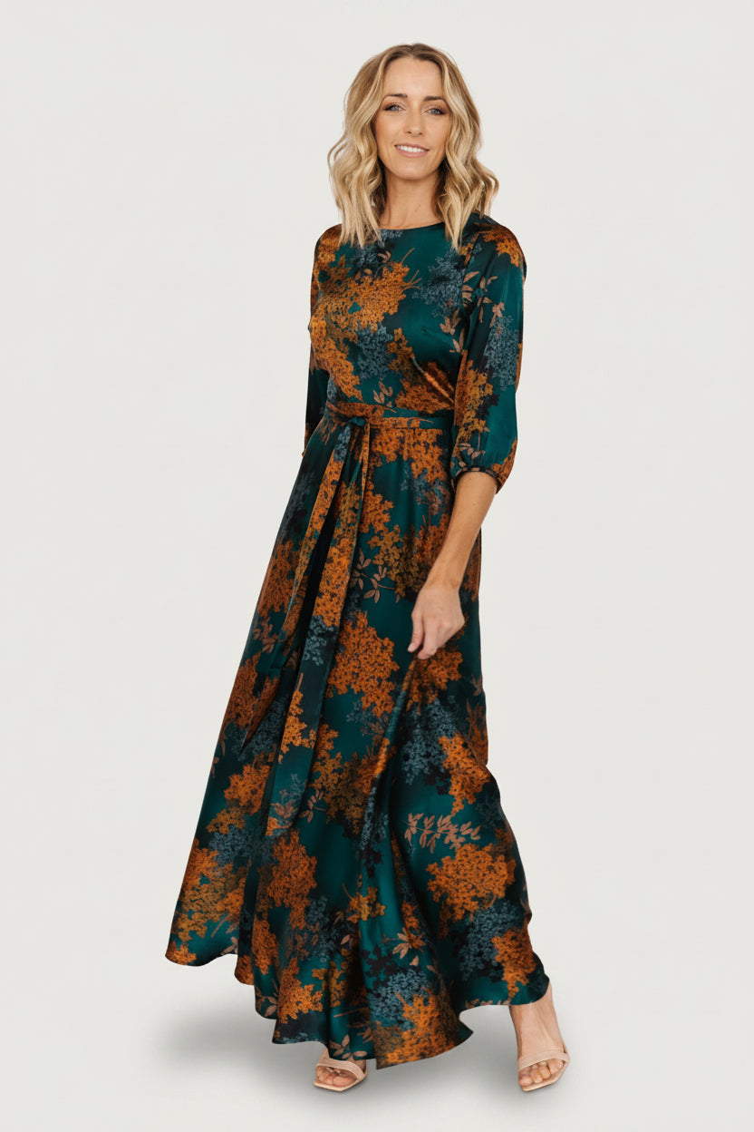 Paula Satin Maxi Dress | Baltic Born Jade Multi