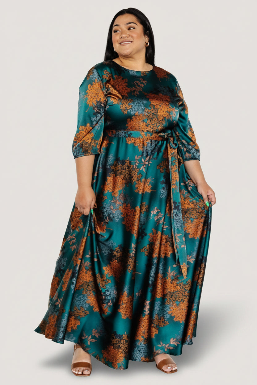 Paula Satin Maxi Dress | Baltic Born Jade Multi