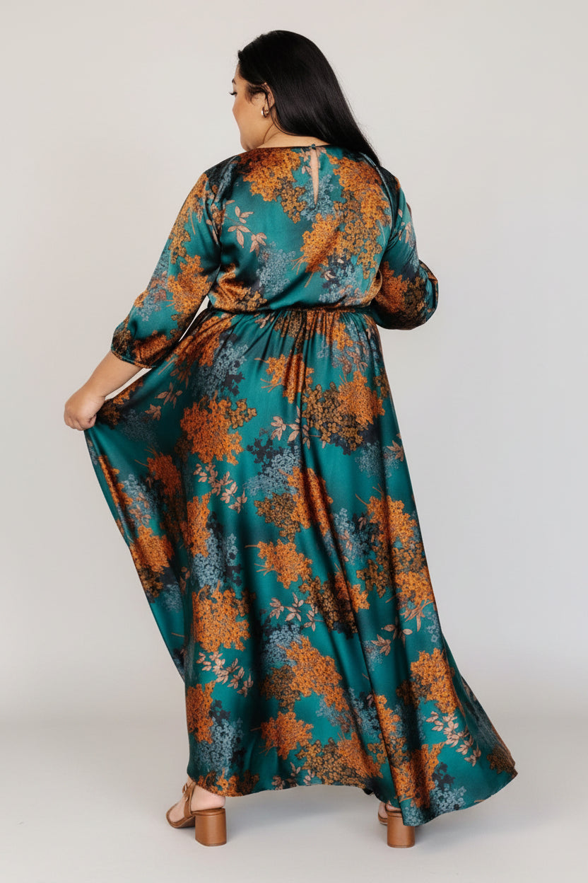 Paula Satin Maxi Dress | Baltic Born Jade Multi