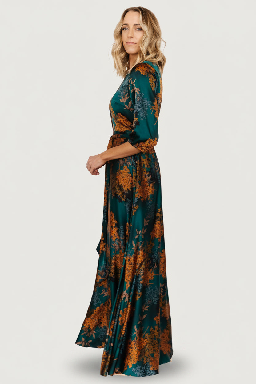 Paula Satin Maxi Dress | Baltic Born Jade Multi