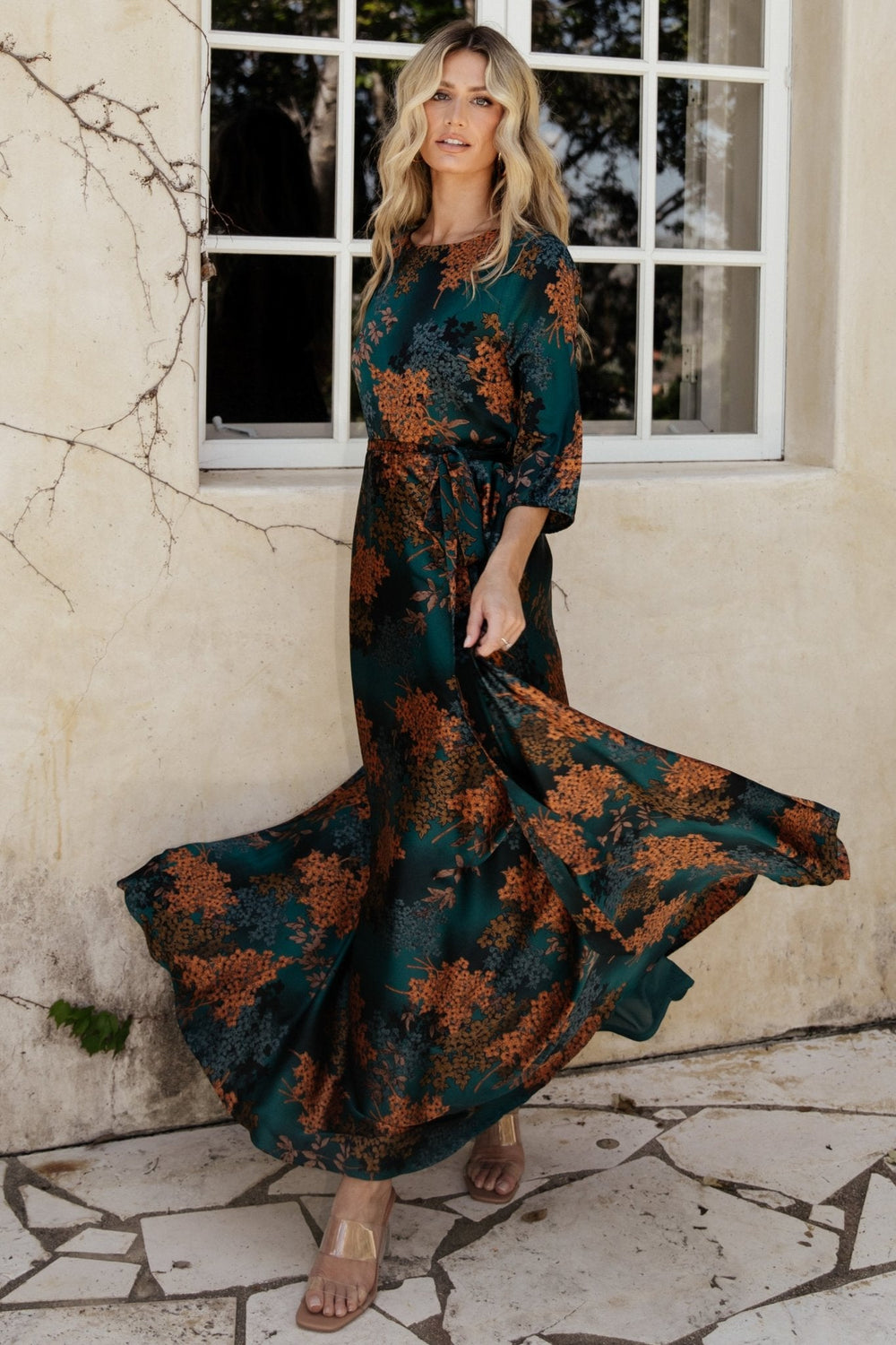 Paula Satin Maxi Dress | Baltic Born Jade Multi