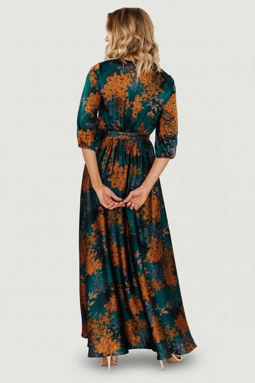 Paula Satin Maxi Dress | Baltic Born Jade Multi