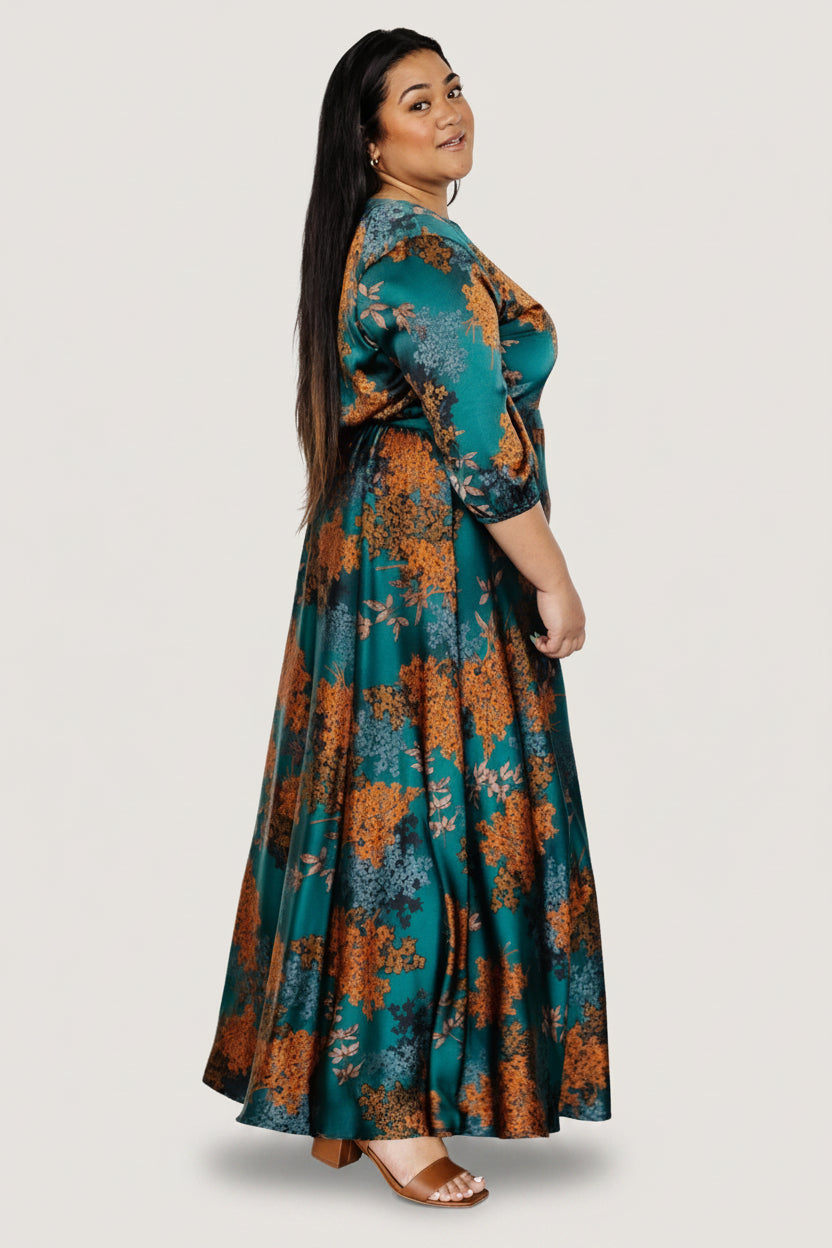 Paula Satin Maxi Dress | Baltic Born Jade Multi