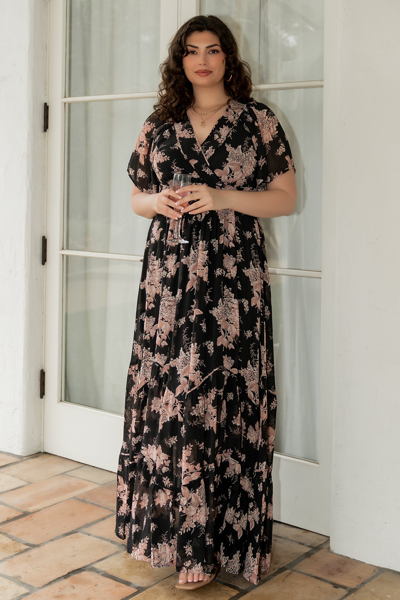 Katherine Maxi Dress | Baltic Born Black + Blush Floral