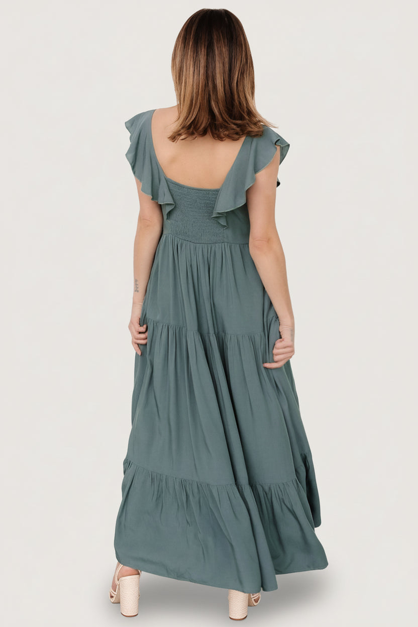 Ellie Ruffle Top Dress | Baltic Born Deep Teal