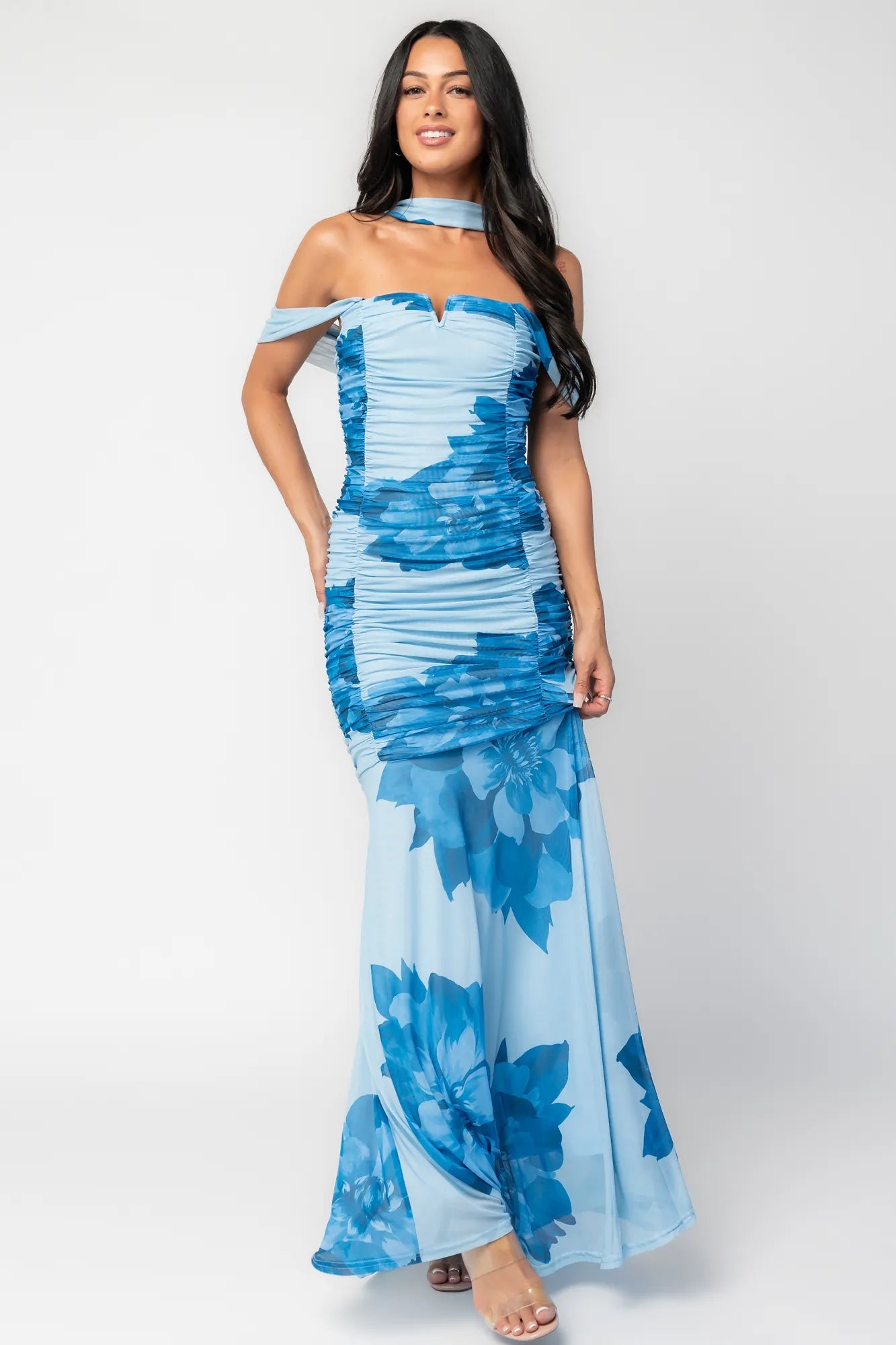 Bellina Off Shoulder Maxi Dress | Baltic Born Blue
