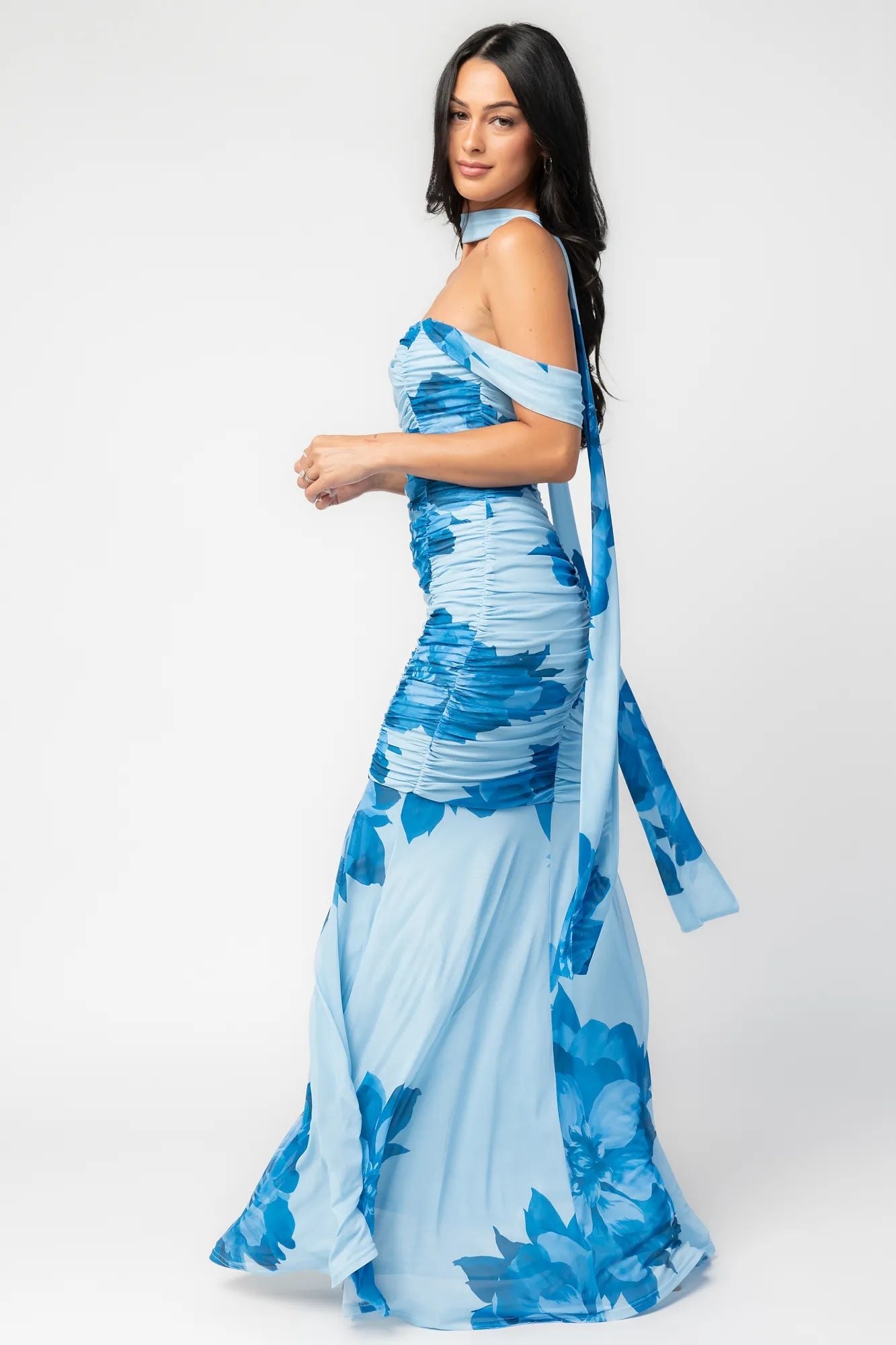 Bellina Off Shoulder Maxi Dress | Baltic Born Blue