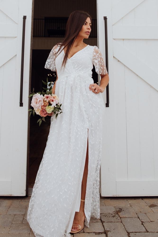 Marseille Embossed Maxi Dress | Baltic Born White