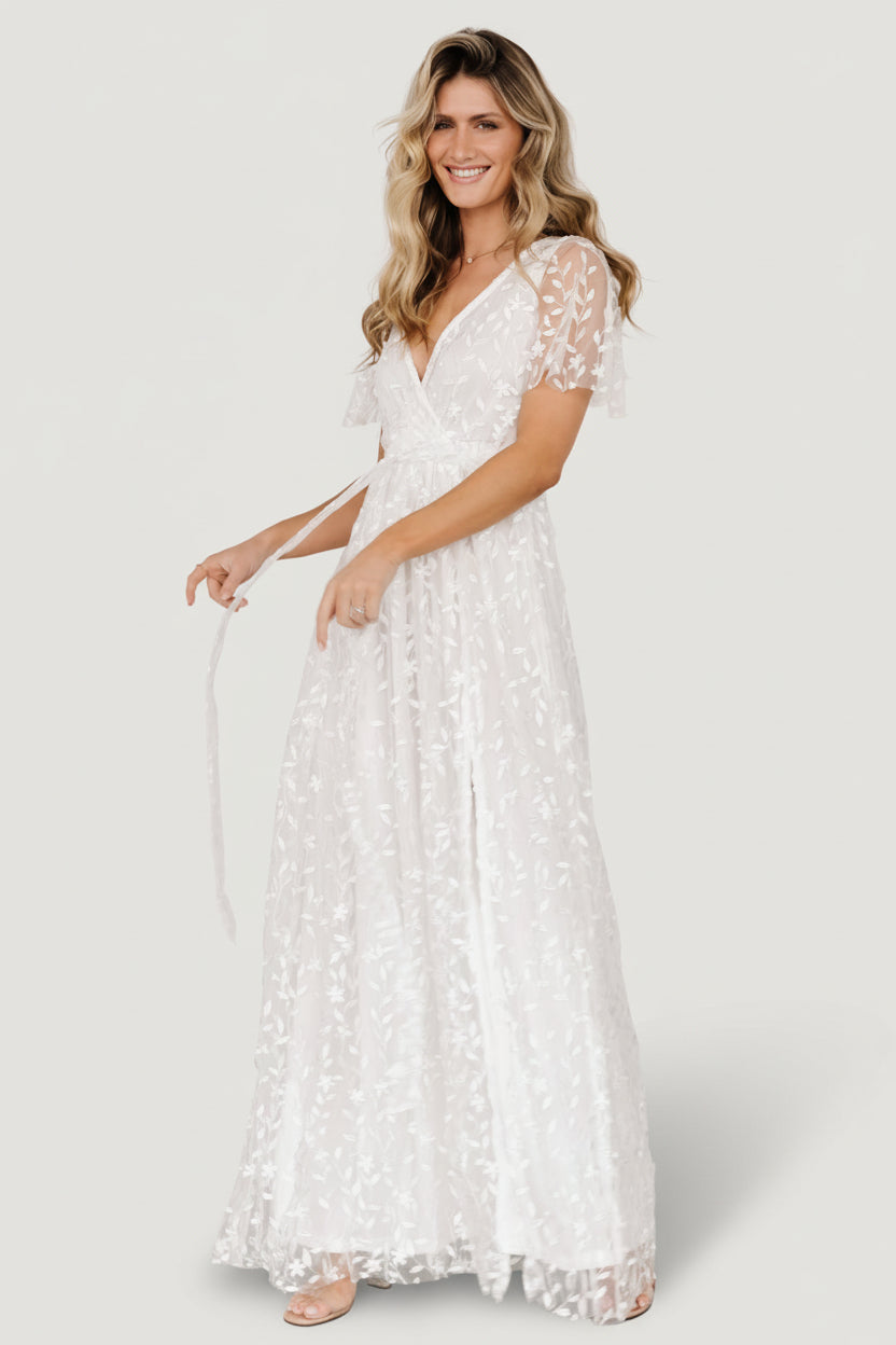 Marseille Embossed Maxi Dress | Baltic Born White