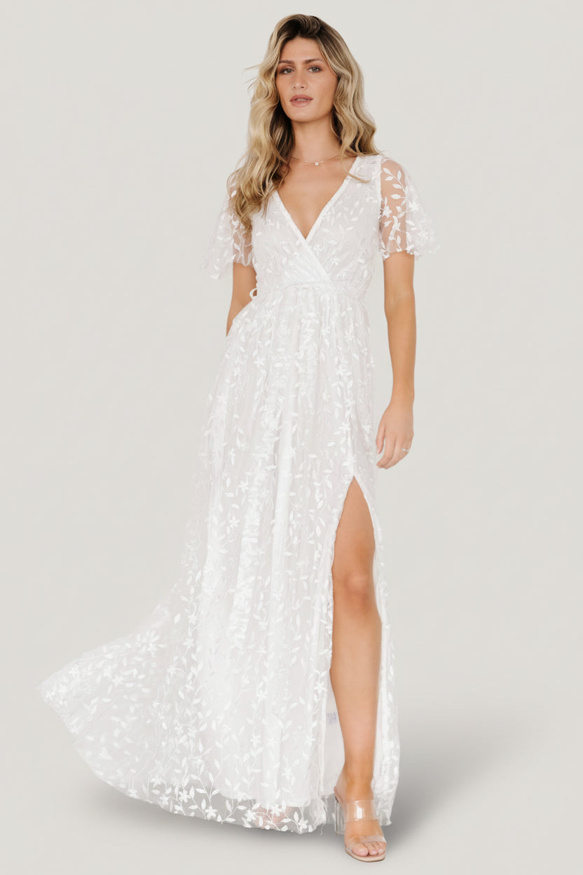 Marseille Embossed Maxi Dress | Baltic Born White