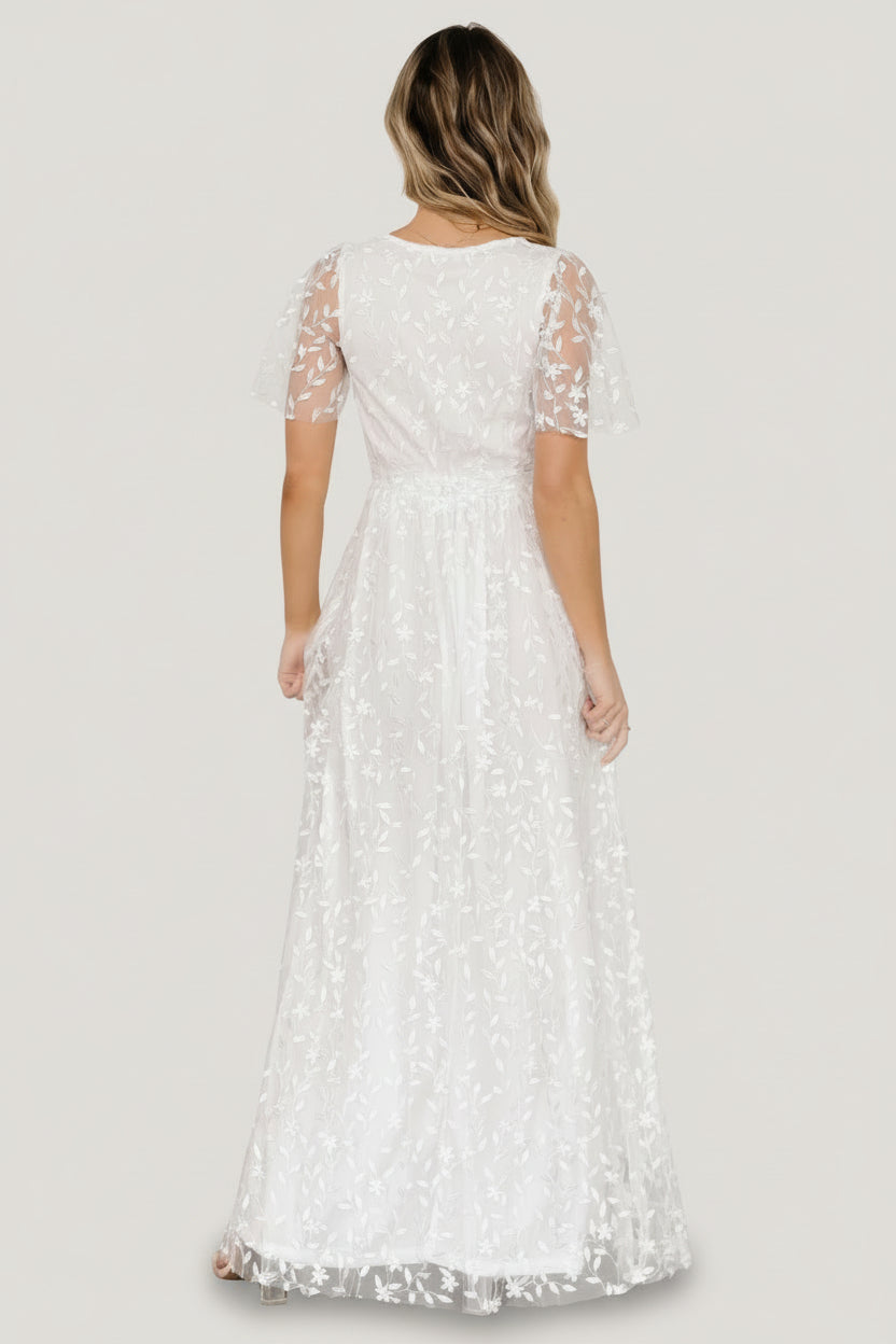 Marseille Embossed Maxi Dress | Baltic Born White
