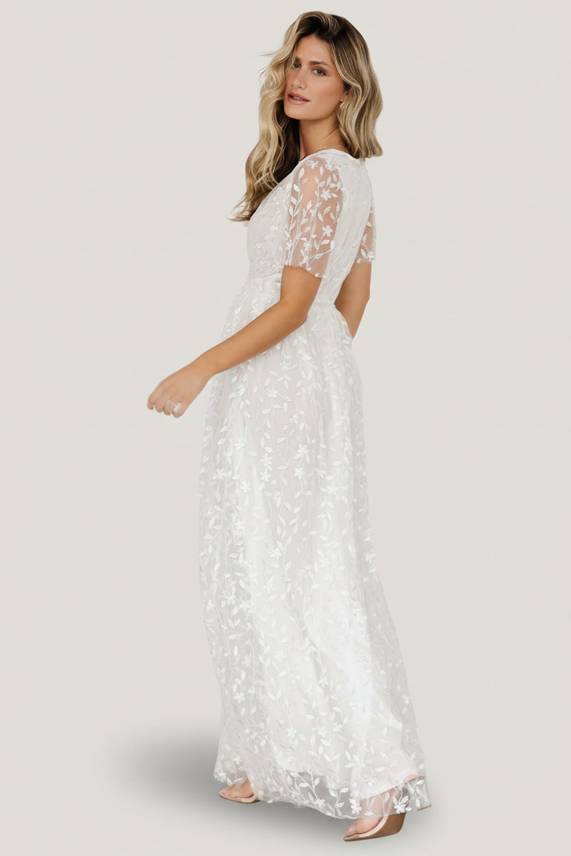 Marseille Embossed Maxi Dress | Baltic Born White
