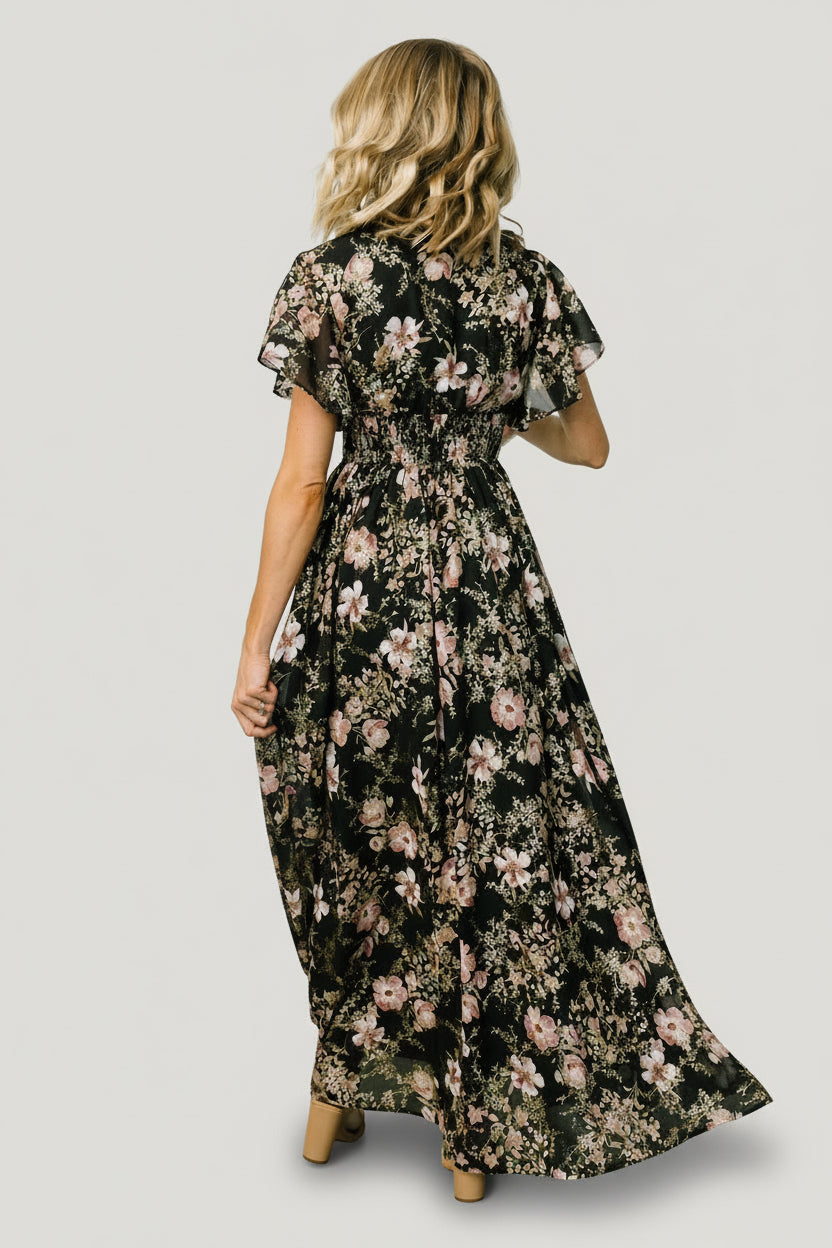 Lynlee Metallic Maxi Dress | Baltic Born Black + Mauve