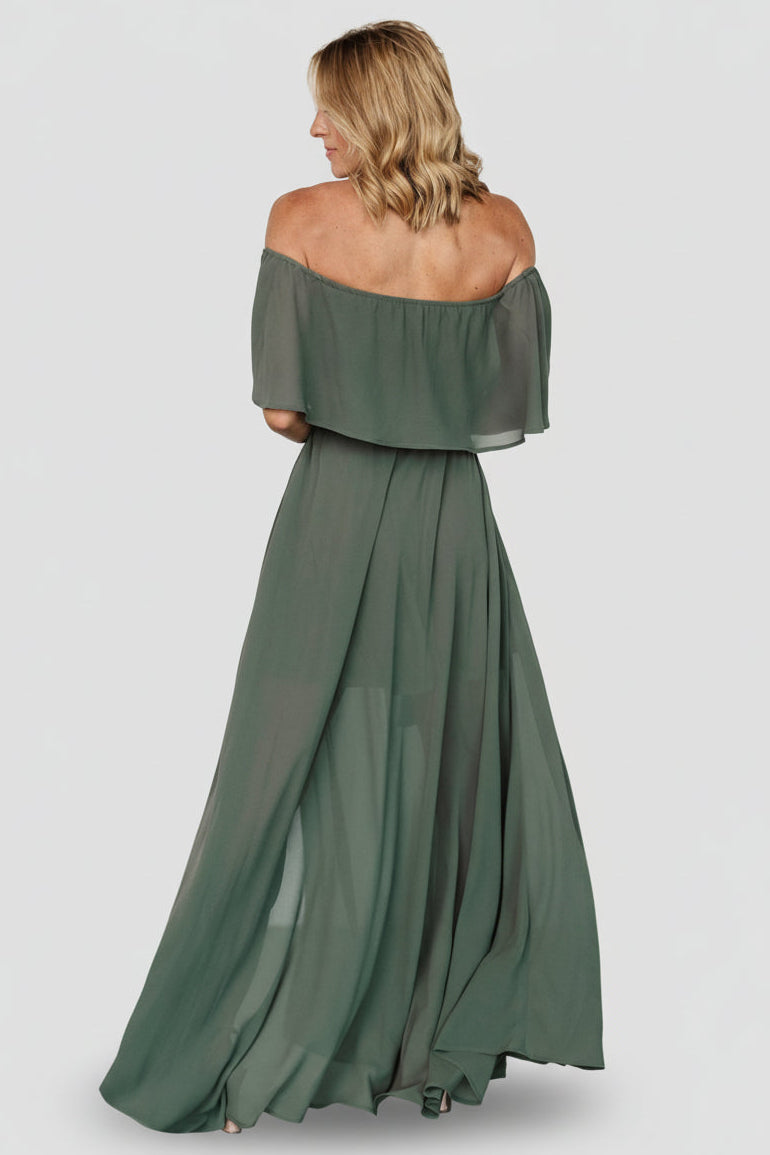 Victoria Off Shoulder Maxi Dress | Baltic Born Dark Sage