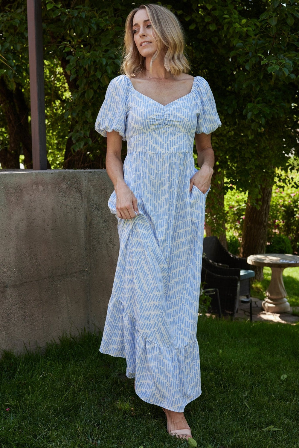 Durban Maxi Dress | Baltic Born Dusty Blue Print